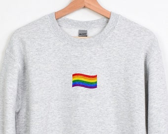 Rainbow Flag Sweatshirt,Equality & Love Sweatshirt, Minimal LGBTQ Pride Top, Human Rights Soft Comfort Sweatshirt, Colorful Flag Sweatshirt