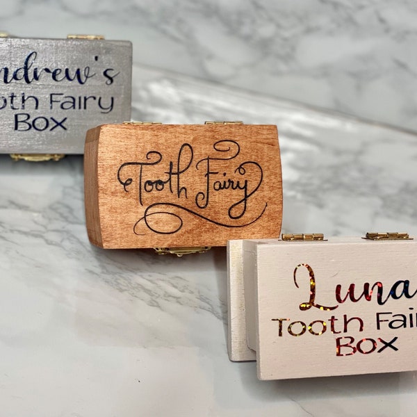 Caja de hadas de dientes personalizada, caja de dientes, caja de baratijas, caja de dinero, regalo de baby shower