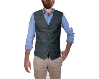 Mens Check Vest, Brown Vest, Formele, Taille Jas voor mannen, Wedding Vest, Groom Vest, Grooms Men Vest, Groomsmen Vest, Prince de galles check