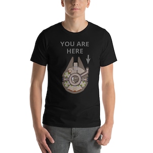 Short-Sleeve Unisex T-Shirt, falcon shirt, millennium falcon, han solo, solo, location shirt, star wars shirt, the mandalorian, trilogy