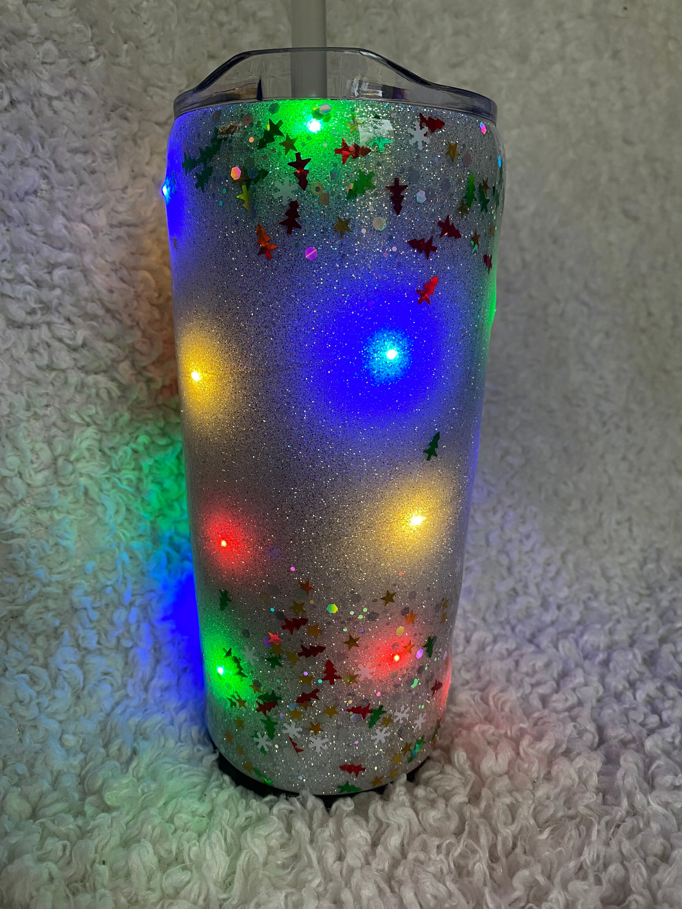 Lets Get Lit Light up Tumbler Christmas Tumbler Strawbler 