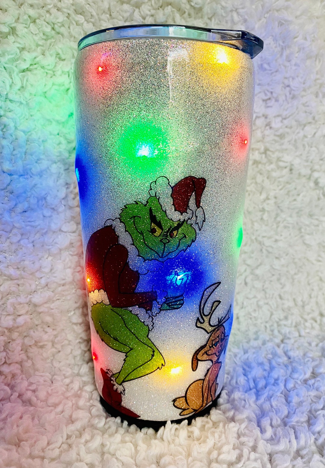 Grinch Light up Tumbler Christmas Tumbler Strawbler Etsy