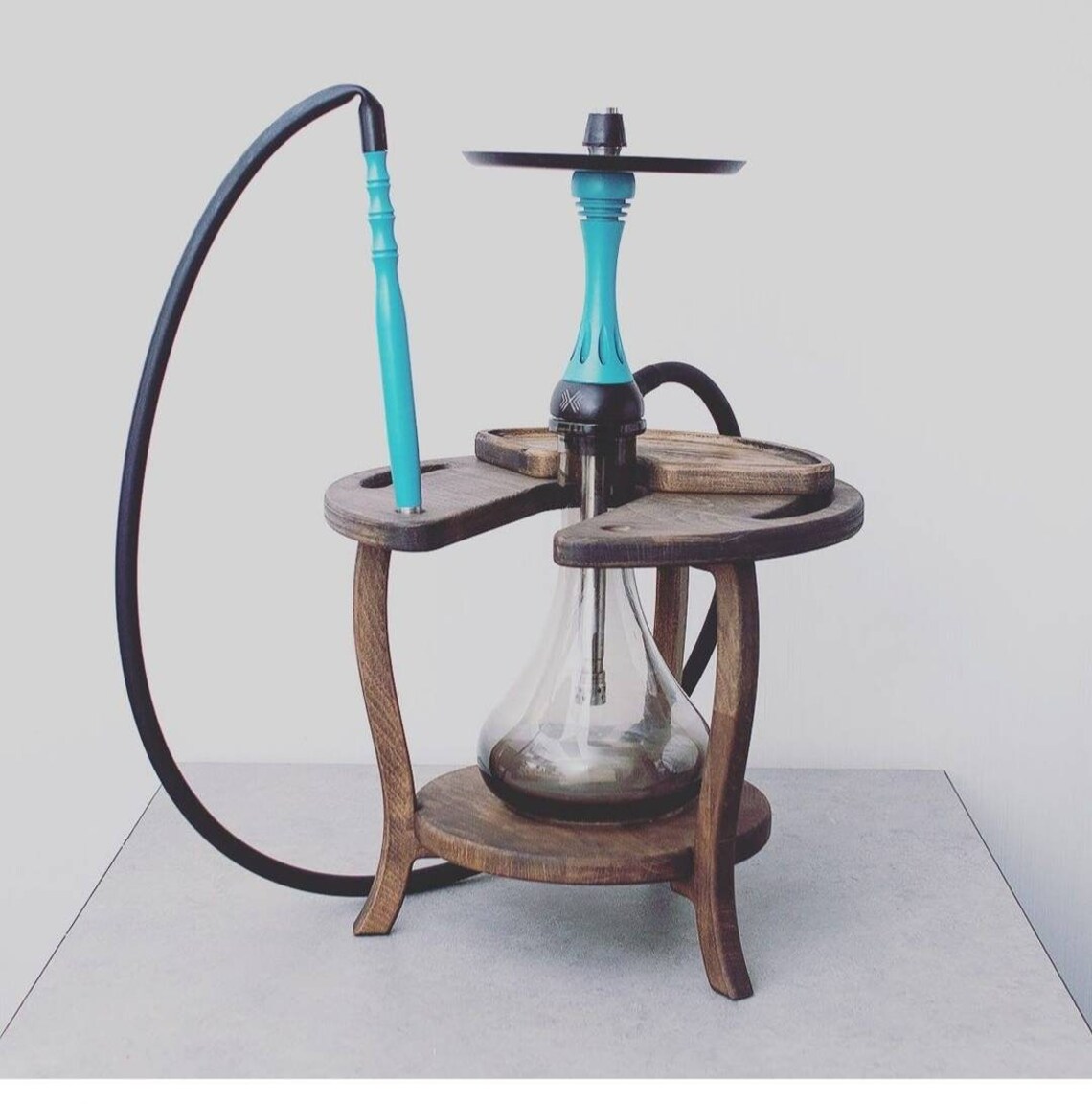 Portable Hookah Set Wooden Stand Table Nargile Accessories Etsy