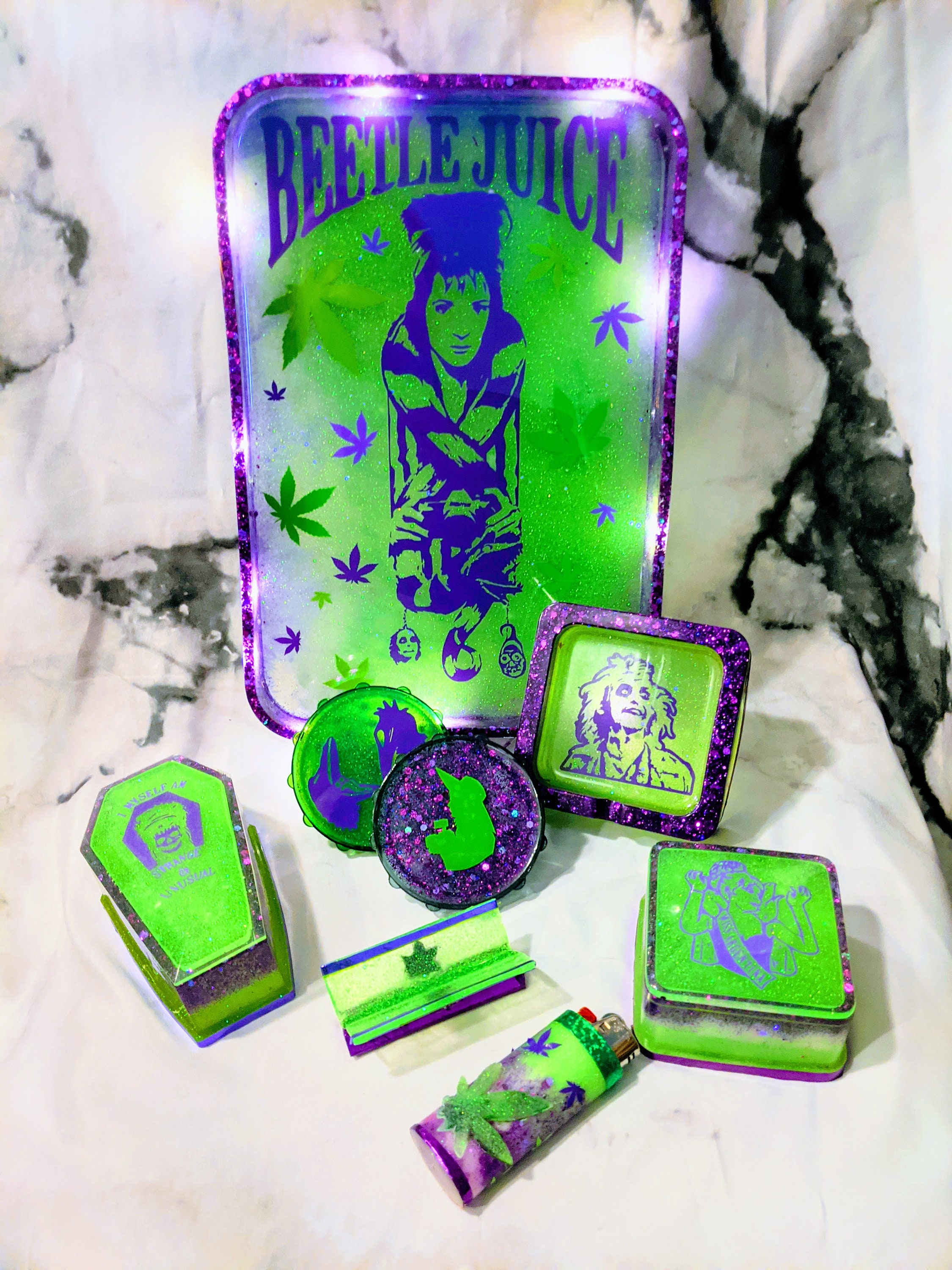 Light Up Rolling Tray Set Customizable Add your own logo Etsy