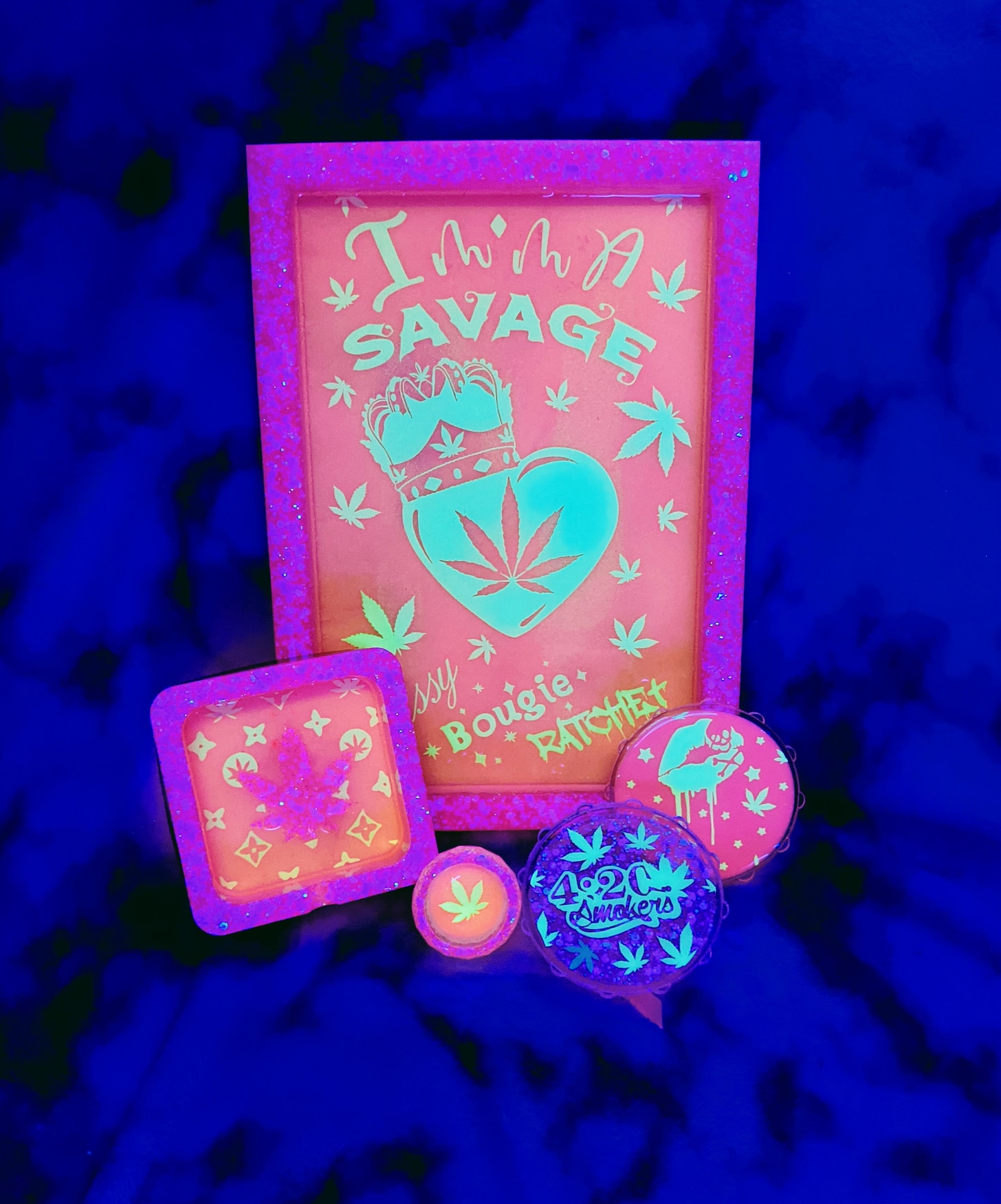 Glow In The Dark Rolling Tray Set High Maintenance Etsy