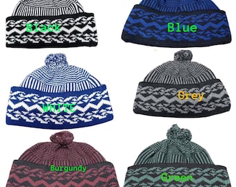 Muslim Kufi Haji Turkis Winter Prayer Hat, Skull Cap Topi Mens Woolen Bubble