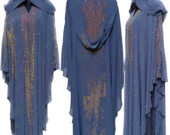 Luxury Women Chiffon Stones Work Abaya