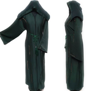 Women Green Open Front Abaya Burka Jilbab