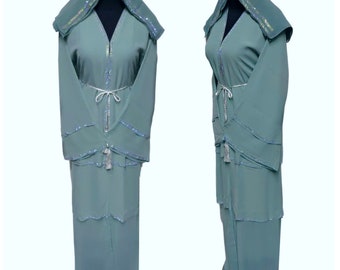 Women’s Open Front chiffon Abaya Jilbab Burka