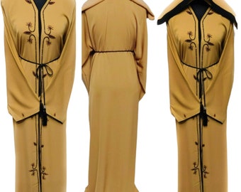 Modest Women Abaya Farasha Jalabiya Arab Dress With Bead Works