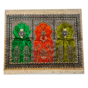 Luxury Large Islamic Kaba Mosque Prayer Mat Musallah Janamaaz (3 People)