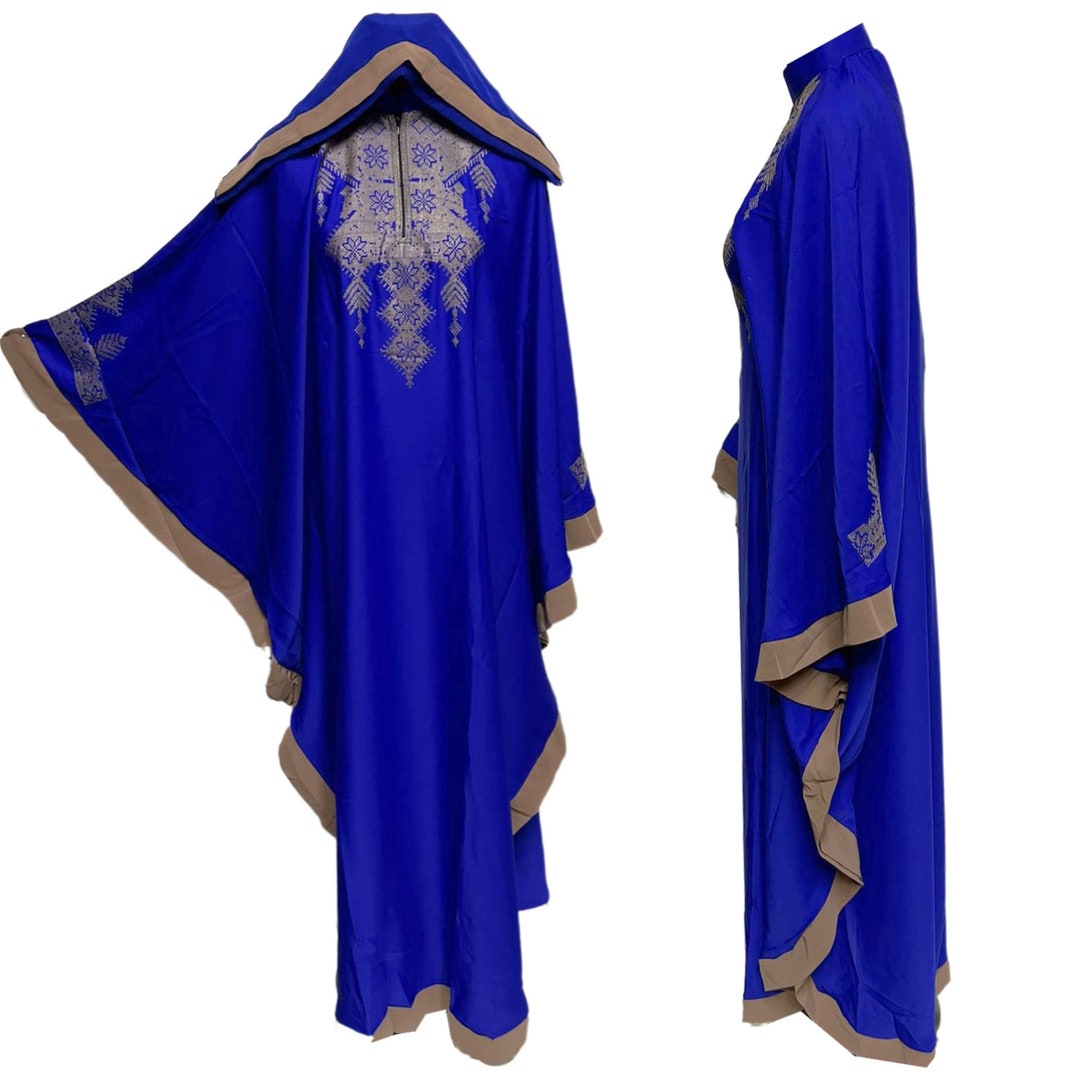 Royal Blue Butterfly Abaya Farasha Jalabiya Arab Dress With Etsy