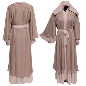 Women&#39;s Luxury Pink Open Front Abaya Jilbab Burka