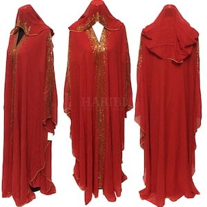 Último design feminino vermelho Abaya Jilbab Farasha