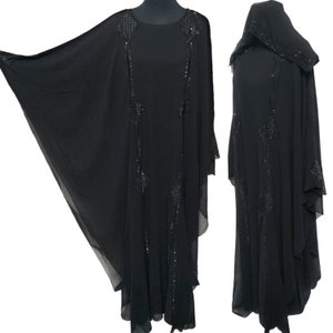 Luxury Women Black Abaya With Stones Work