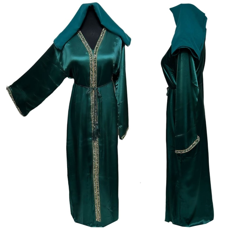 Abito lungo arabo da donna di lusso con cappuccio Zoom Stone Works