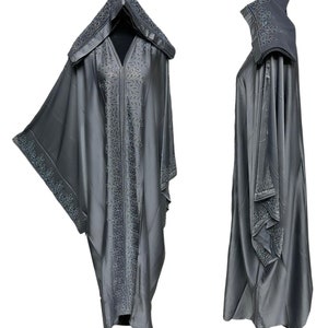 Luxury Women Satin Stone Works Abaya Jalabiya Arab Long Dress