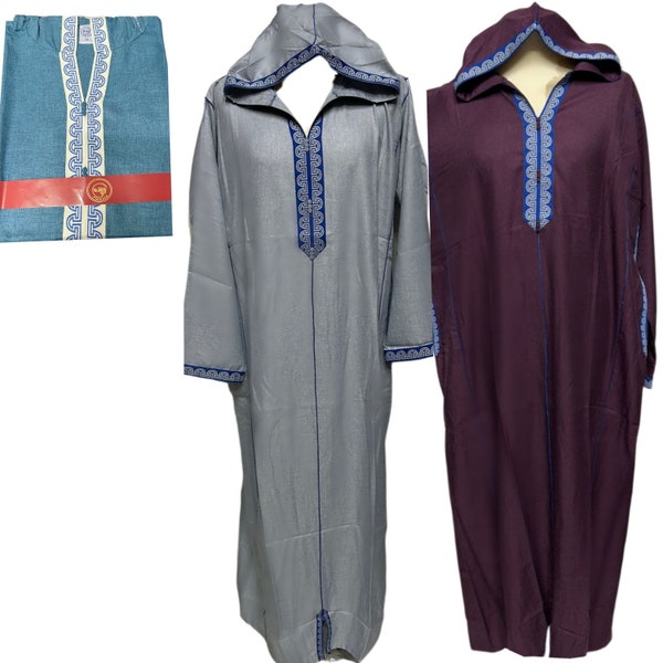 Moroccan style Hooded Thobe Jabador Djellaba Jubba Long dress