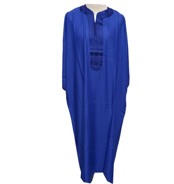 Men Moroccan Blue Thobe Jubba Kandora Djellaba - Etsy