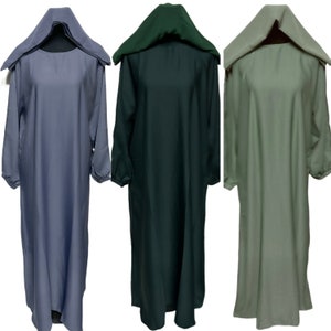 Simple Plain Nida Abaya Jalabiya Arab Long Dress With Elastic Cuff sleeve