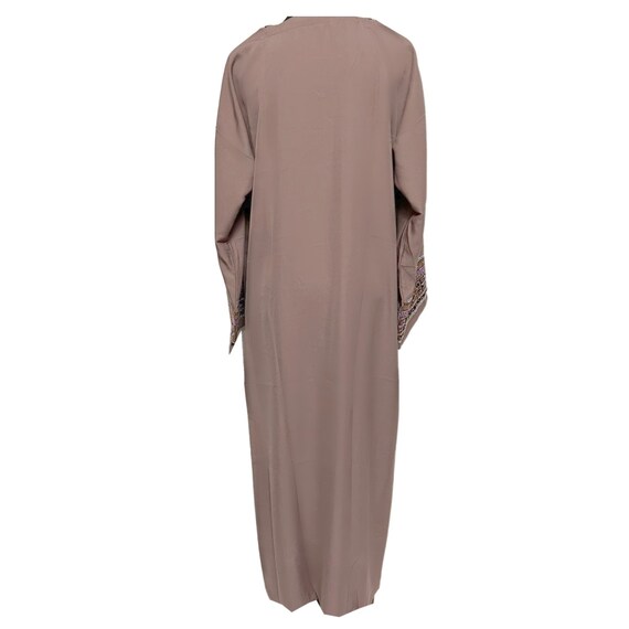 Dusty Pink Nida Abaya Jalabiya Arab Long Dress With Stone Works