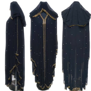 Luxury Women Black Abaya Jalabiya  Farasha Long Dress