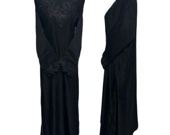 Black Arabian Abaya Jalabiya Modest Dress With Stone Works
