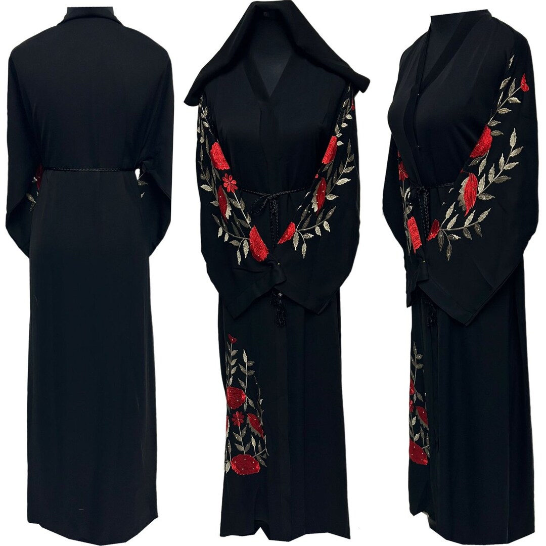 Embroidered Black Abaya Modest