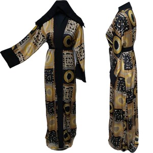 Classic Satin Women&#39;s Open Front Abaya Burka Jilbab Robe