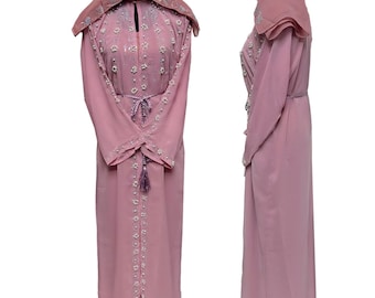 Abito lungo arabo Abaya Jalabiya in raso di lusso da donna con
