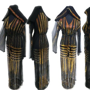Luxury Women Black Net Chiffon  Abaya Jalabiya Jilbab Farasha