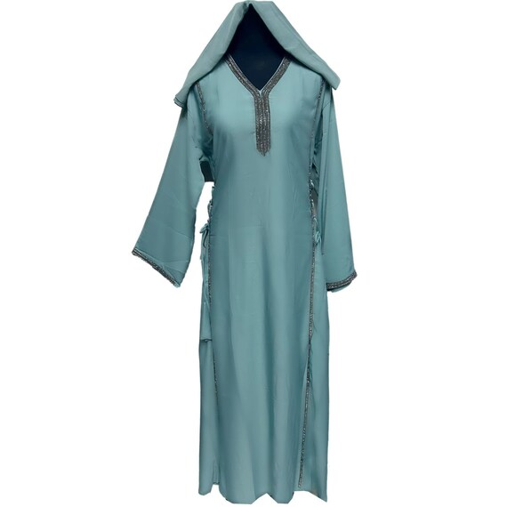 Abito lungo arabo Abaya Farasha Jalabiya aperto sul davanti da donna - Italia