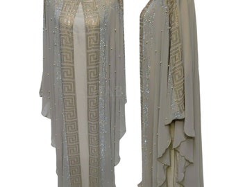 Latest Design Women Beige Abaya Jilbab Farasha
