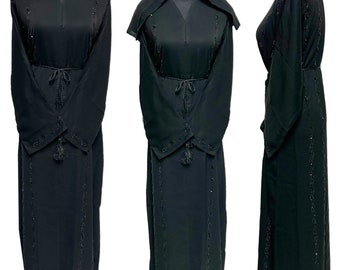 Black Modest Women Abaya Farasha Jalabiya Arab Dress