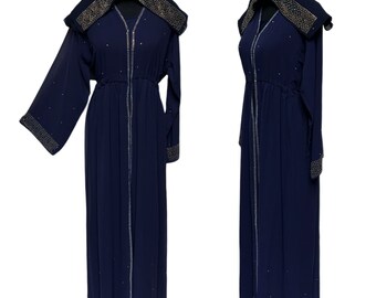Blue Stone Works Abaya Farasha Jalabiya Arab Long Dress
