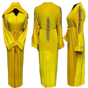 Luxury Women Velvet Bead Works Abaya Jalabiya Arab Long Dress