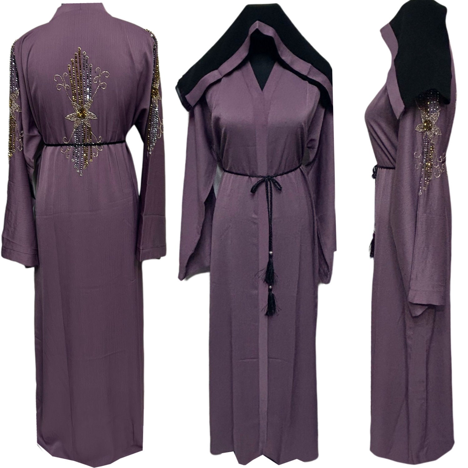 Luxury Women Zoom Bead Works Abaya Jalabiya Arab Long Dress - Etsy