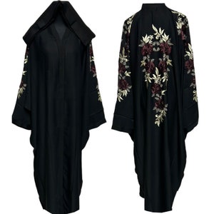 Open Front Women Batwing Abaya Jalabiya  Farasha Long Dress