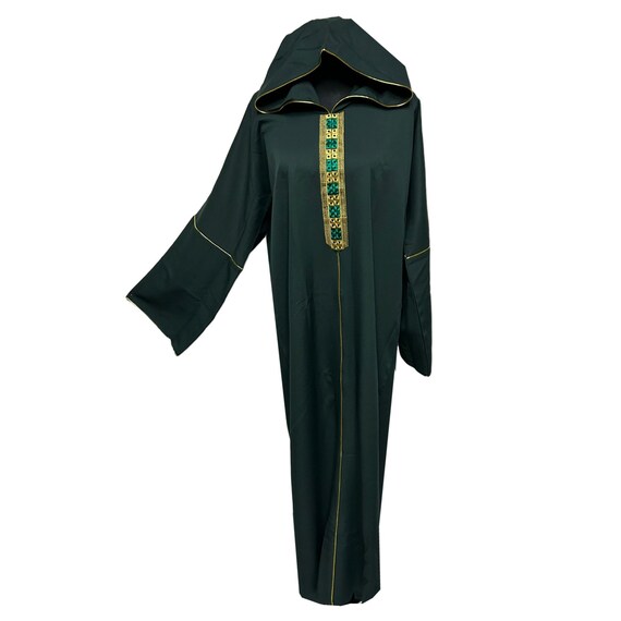 Abito Lungo Donna Con Cappuccio Abaya Farasha Jalabiya – Colore Bordeaux, Nuovo Con Etichette