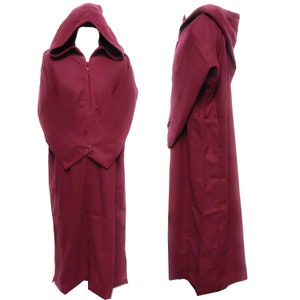Moroccan Winter Wool Blend Burgundy Hooded Thobe Djellaba