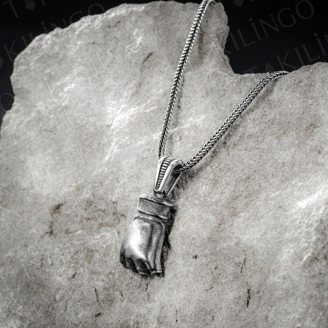 3D Silver Boxing Gloves, Silver Punch Boxing Glove, Handmade Silver