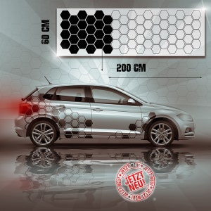 XXL Honeycomb Hexagon Honeycomb Sticker Car Sticker Decoración Set Ajuste Camuflaje