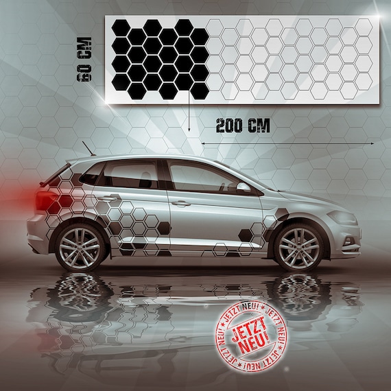 XXL Waben Hexagon Honeycomb Aufkleber Auto Sticker Dekor Set Tuning  Camouflage - .de