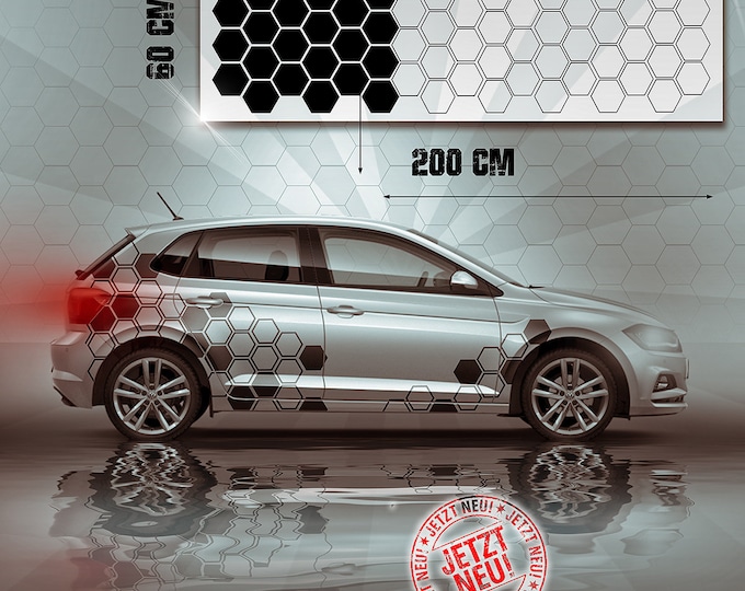 XXL Honeycomb Hexagon Honeycomb Sticker Car Sticker Decor Set Tuning Camouflage