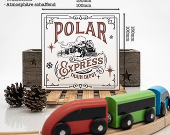 Weihnachtsholz Schild "POLAR EXPRESS" Farmhouse Design Christmas Deko