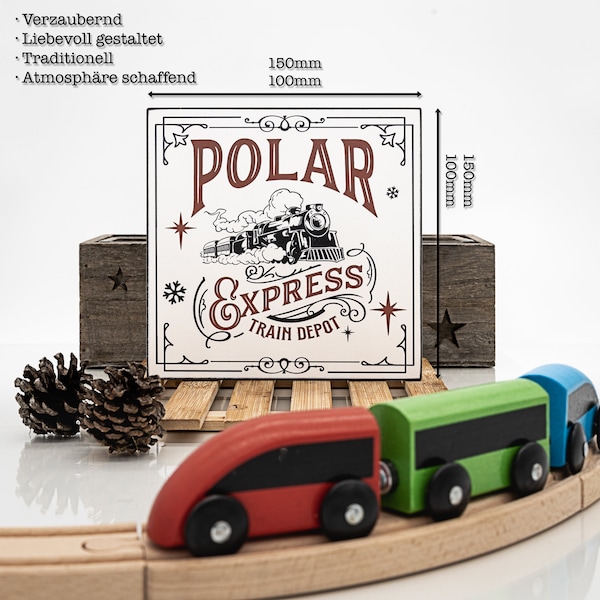 Weihnachtsholz Schild "POLAR EXPRESS" Farmhouse Design Christmas Deko