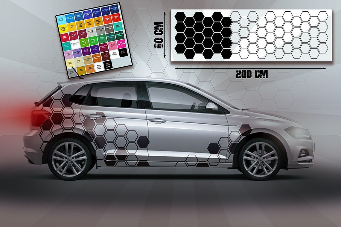 XXL Hexagon Sticker Car Sticker Decor Set Etsy