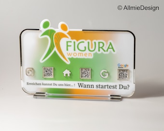 QR Code Schilder Facebook Instagram Business Social Media | Salonschild | Friseurinnen Kosmetikerin Schild | Beauty Werbung