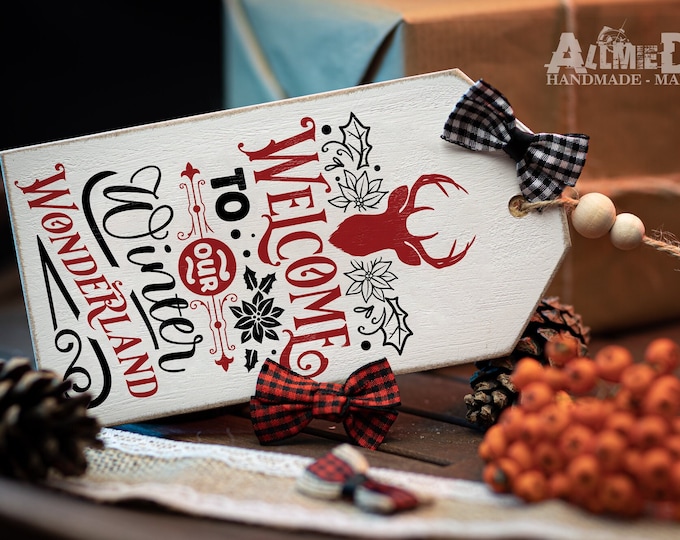 Farmhouse Christmas Pendant Hangtag "Welcome to Winter Wonderland" Christmas Decoration Christmas Tree Jewelry