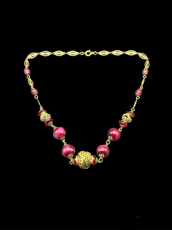 Fabulous antique art deco czech necklace unusual m